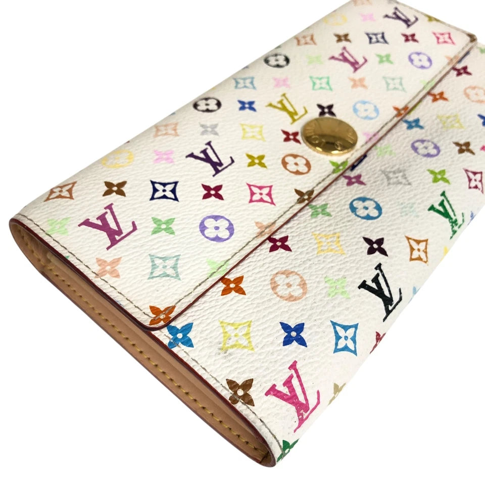Auth Louis Vuitton Portefeuille Sarah NM Long Wallet Monogram Multicolore M93532