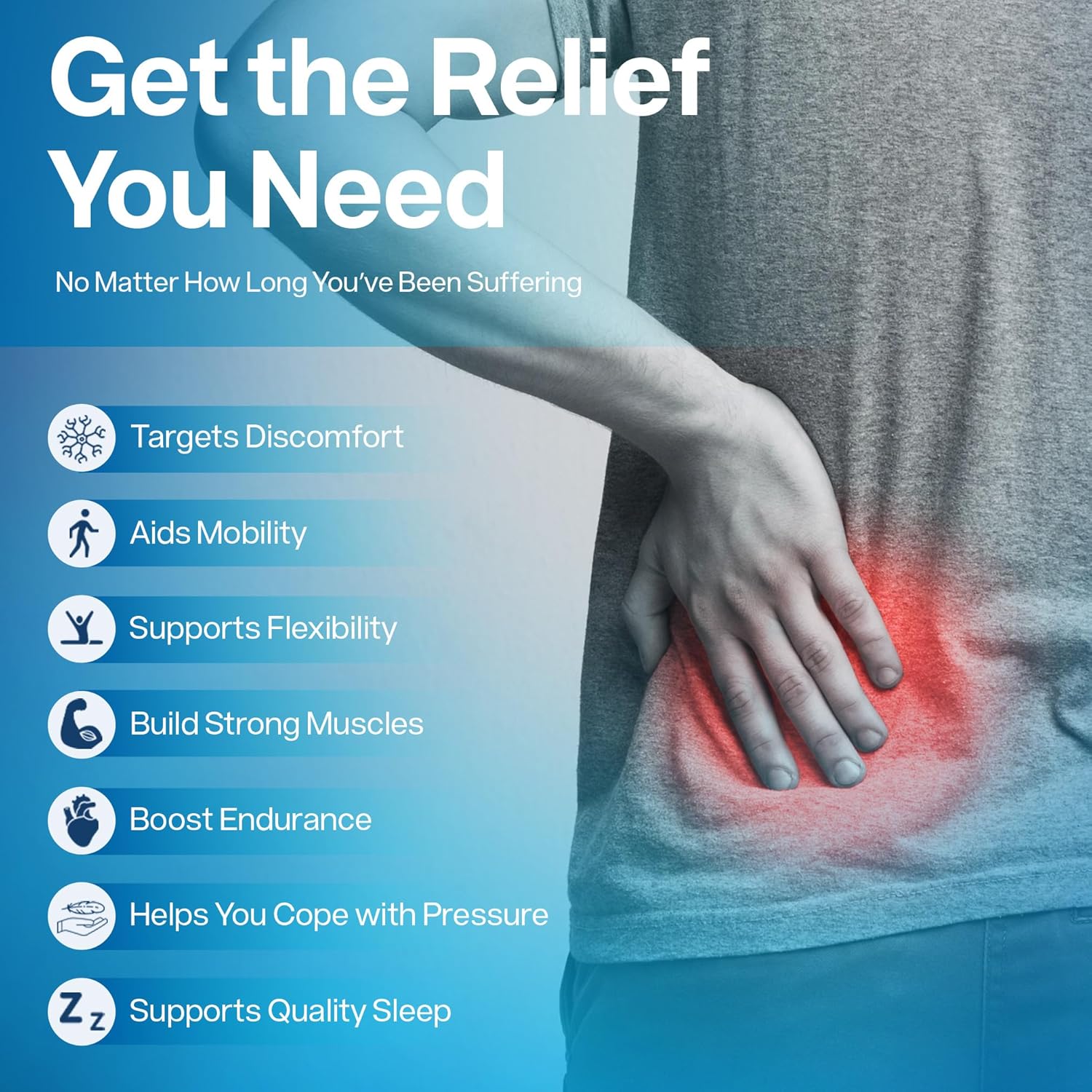 SciatiEase Sciatic Nerve Health Support Supplement - Nerve Support Formula with AlphaPalm, Pea, Vitamin B Complex, Alpha Lipoic Acid 300mg - 120 Capsules